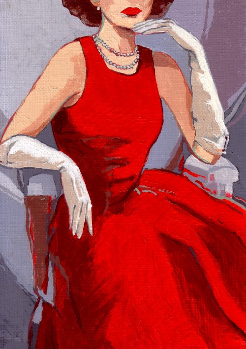 Retrato Señora de Rojo 3