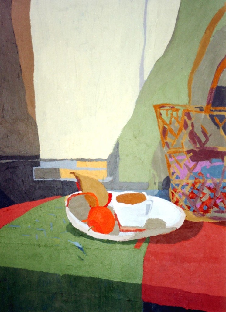 [21] DESAYUNO CON CESTA, acrílico/lienzo, 73x51 cm