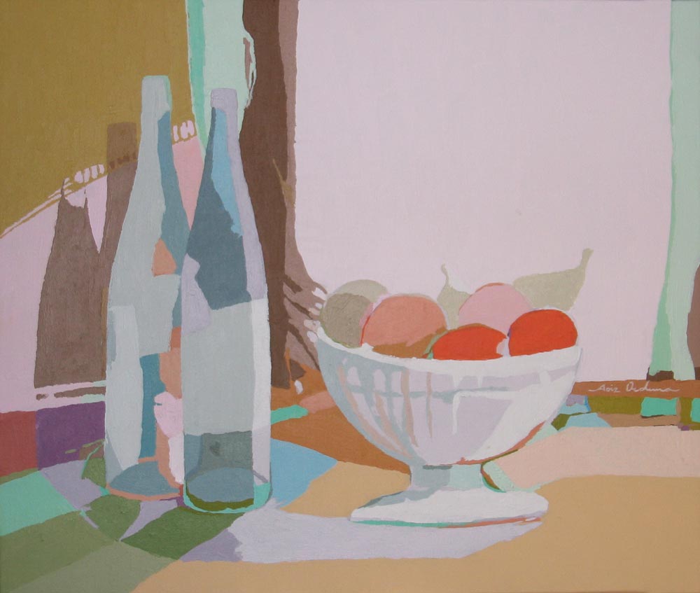 [01] BODEGÓN DE LAS FRUTAS ROJAS, acrílico/lienzo, 46x55 cm