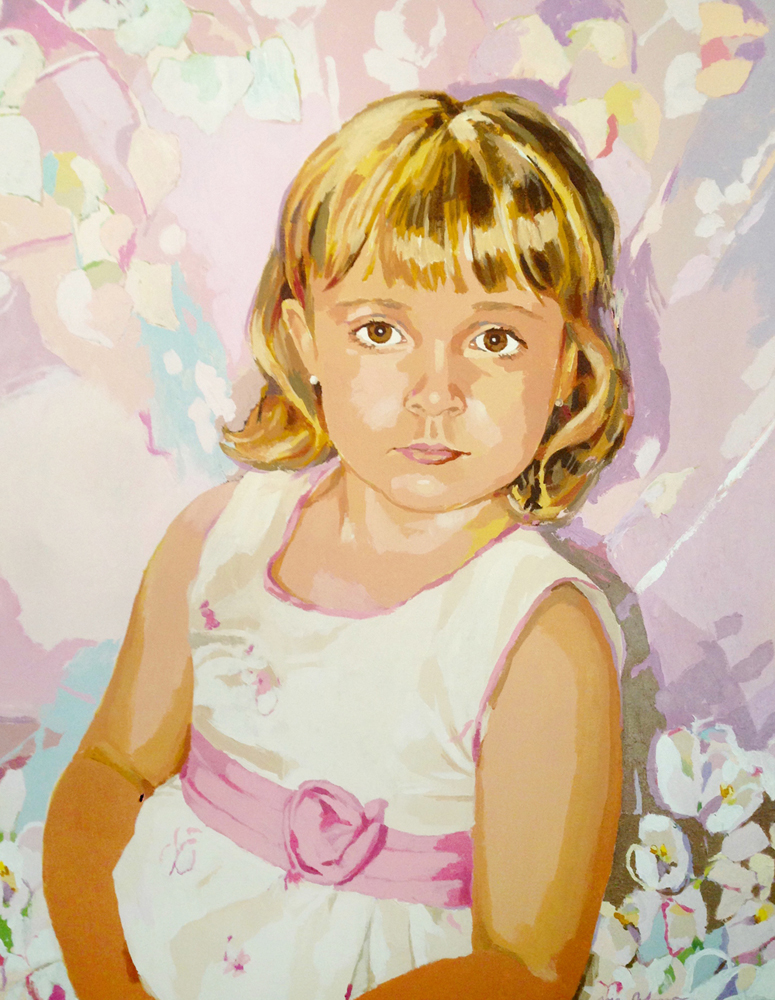 DANIELA PINK TRAIT, acrílico/tela, 91x73 cm