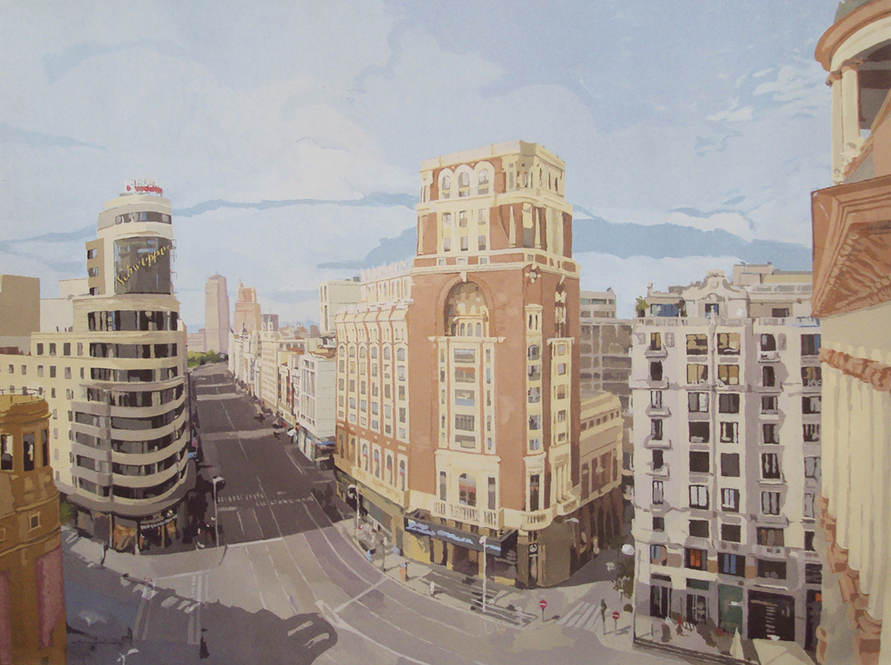 [16] MADRID PLAZA DE CALLAO, acrílico/lienzo, 130x162 cm, 2015