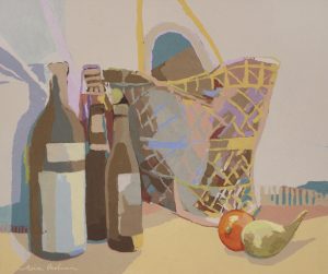 BODEGÓN DEL CAPAZO, acrílico/lienzo, 46x55 cm